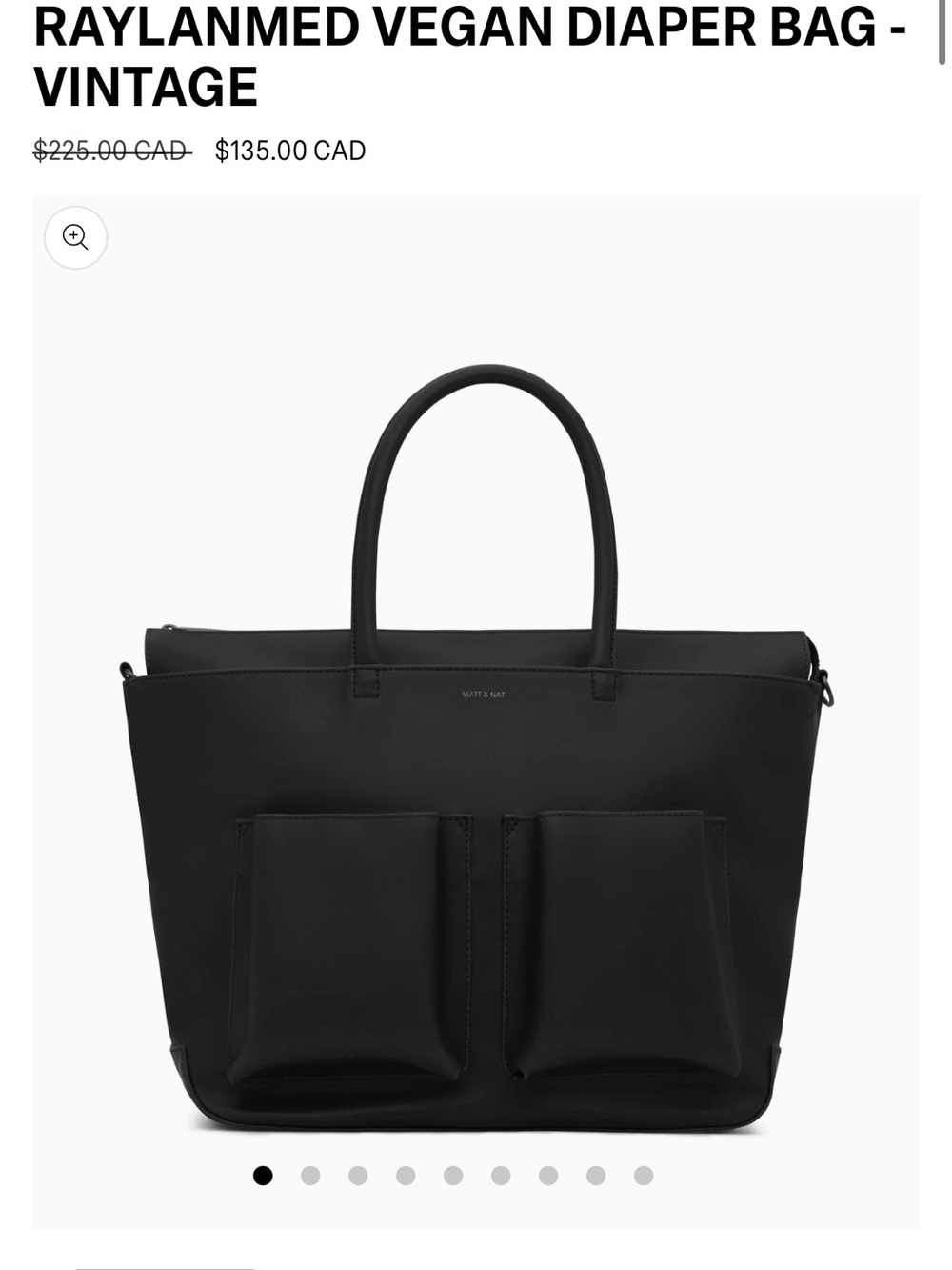 MATT & NAT RAYLANMED VEGAN WORK/ DIAPER BAG - VINTAGE- SUSTAINABLE ECO FRIENDLY